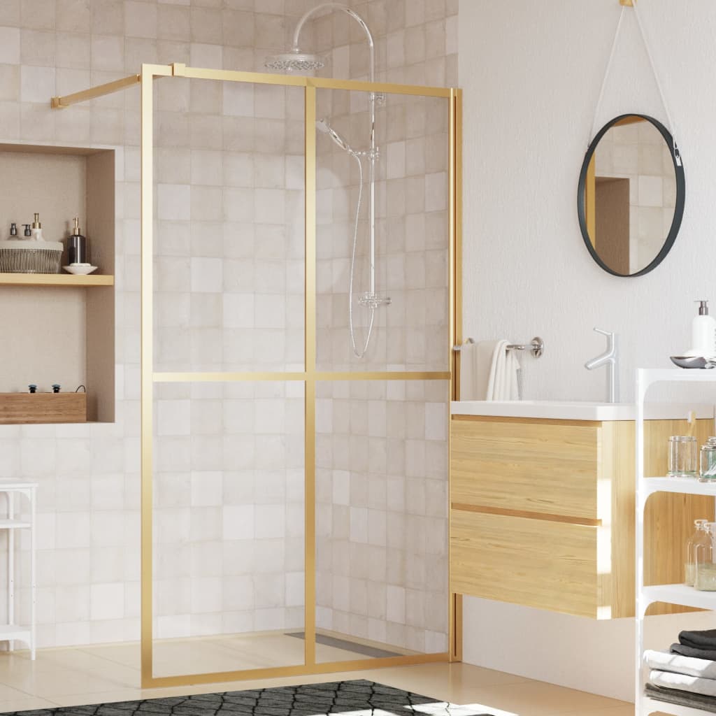 Vidaxl Walk-In Walk Wower Transparent 140x195 cm ESG Glass Gold Couleurs