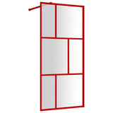 Vidaxx begehbare Duschabtrennung transparent 80x195 cm ESG-Glas rot
