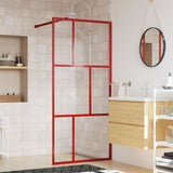Vidaxx begehbare Duschabtrennung transparent 80x195 cm ESG-Glas rot