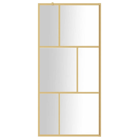 Vidaxx begehbare Duschwand transparent 80x195 cm ESG-Glas goldfarben