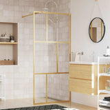 Vidaxx begehbare Duschwand transparent 80x195 cm ESG-Glas goldfarben