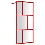 Vidaxx begehbare Duschabtrennung transparent 90x195 cm ESG-Glas rot