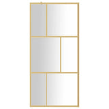 Vidaxl Walk-in sprchová stěna průhledná 90x195 cm ESG Glass Gold Colored