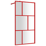 Vidaxl walk-in walk-in muro trasparente 100x195 cm vetro rosso