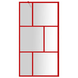 Vidaxx begehbare Duschabtrennung transparent 100x195 cm ESG-Glas rot