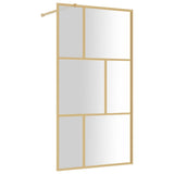 Vidaxx begehbare Duschwand transparent 100x195 cm ESG-Glas goldfarben
