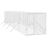 Vidaxl Chienne Kennel pour l'extérieur 2x10x2 m Galvanisé en acier argent