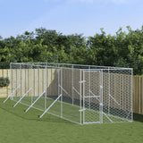 Vidaxl Chienne Kennel pour l'extérieur 2x10x2 m Galvanisé en acier argent