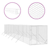 Vidaxl Chienne Kennel pour l'extérieur de 2x14x2 m Galvanisé en acier argent