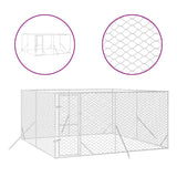 Vidaxl Dog Kennel pour l'extérieur 4x4x2 M Galvanisé en acier argent