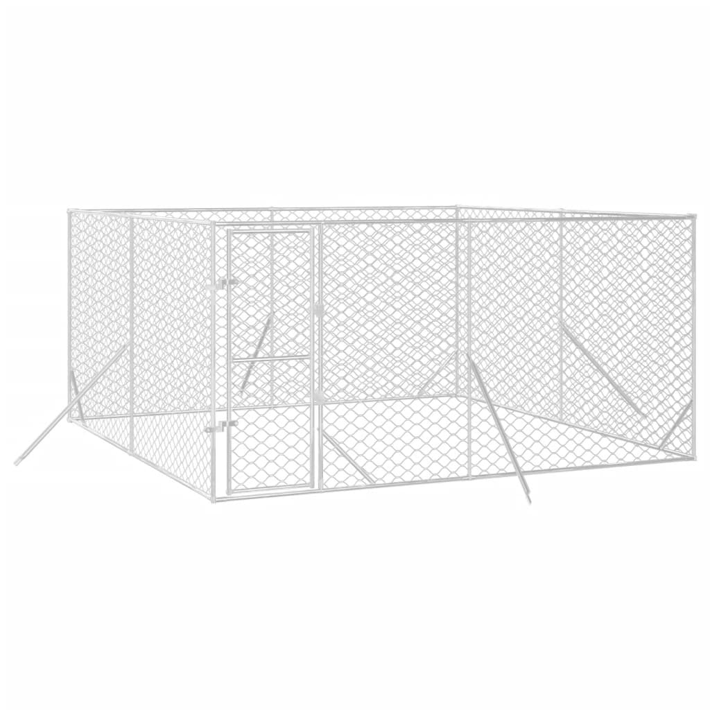 Vidaxl Dog Kennel pour l'extérieur 4x4x2 M Galvanisé en acier argent