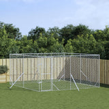 Vidaxl Dog Kennel pour l'extérieur 4x4x2 M Galvanisé en acier argent