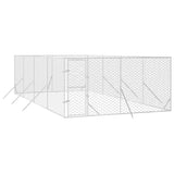 Perrera de perros de Vidaxl para 4x8x2 M Galvanized Steel Silver