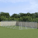 Bidaxl hundkennel för utanför 6x14x2 M galvaniserat stål silver