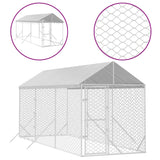 Vidaxl Chien de chien avec toit 2x6x2,5 m en acier galvanisé en acier