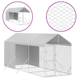 Vidaxl Chien Kennel avec toit 2x6x2,5 m Couleur en argent en acier galvanisé