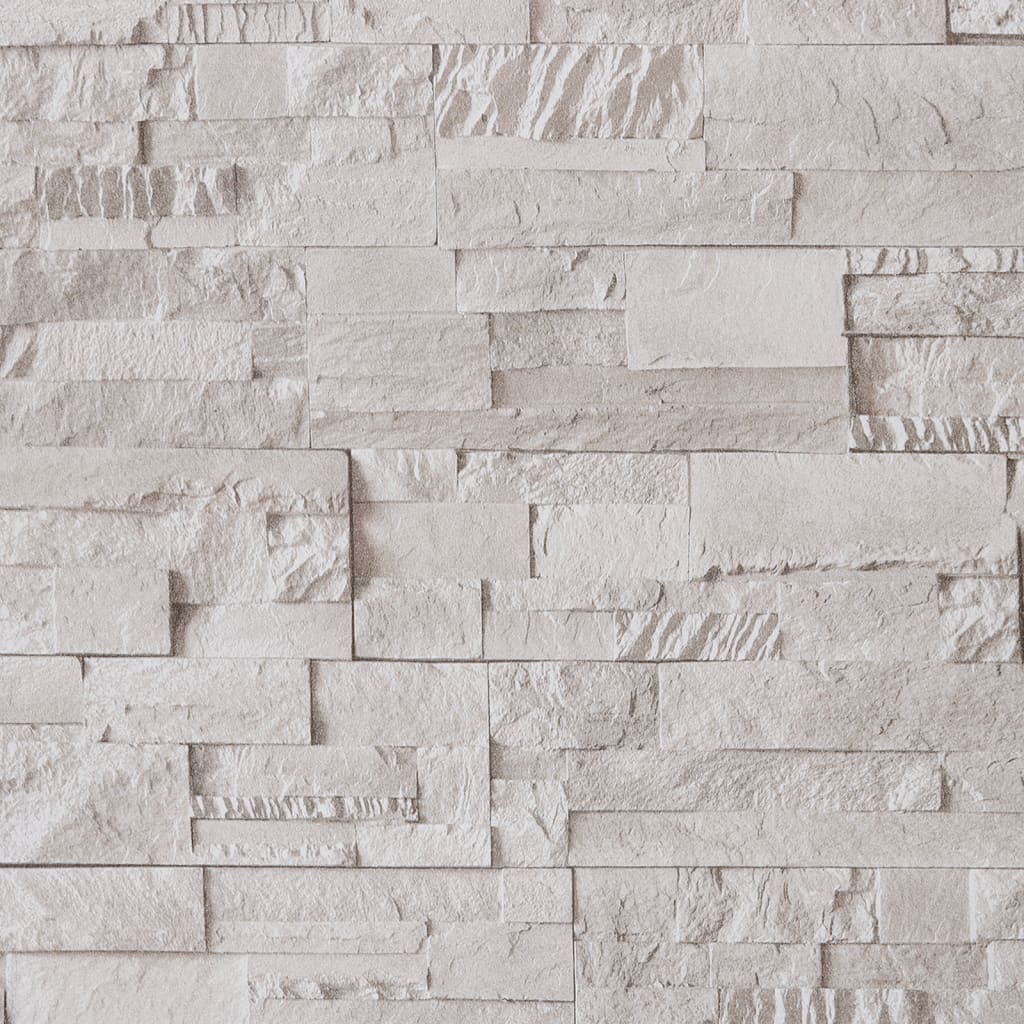 Vidaxl Fore's Wallpaper 3D Stone-look 10x0.53 m crème couleur crème