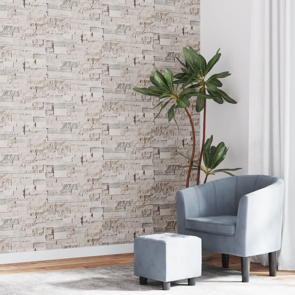 Vidaxl Fore's Wallpaper 3D Stone-look 10x0.53 m crème couleur crème