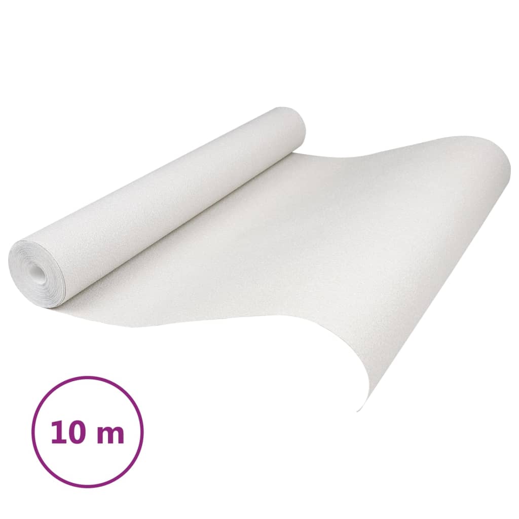 VidaXL Vliestapete 3D Uni 10x0,53 m Weiß