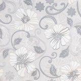 VidaXL Vliestapete 3D-Blumenmuster 10x0,53 m Grau