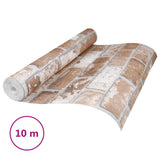 VidaXL Vliestapete 3D Ziegelmuster 10x0,53 m Braun