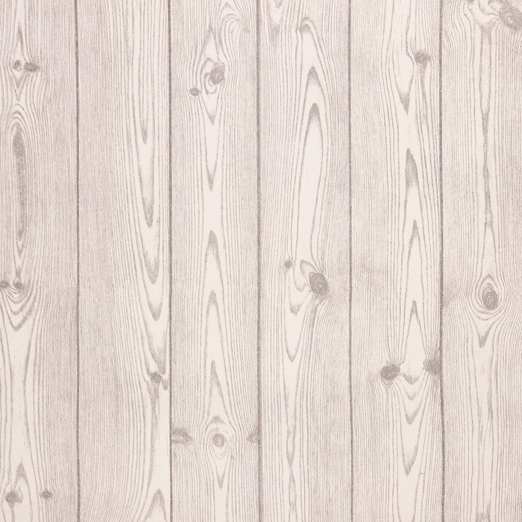 VidaXL Vliestapete 3D-Holzmaserung 10x0,53 m Grau