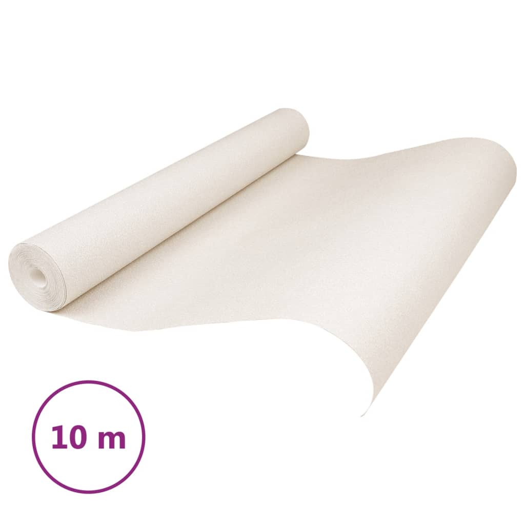 VidaXL Vliestapete 3D Uni 10x0,53 m cremefarben