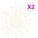 VidaXL Weihnachtsbeleuchtung Feuerwerk 2 Stk. 140 warmweiße LEDs 17 cm