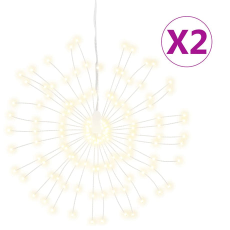 VidaXL Weihnachtsbeleuchtung Feuerwerk 2 Stk. 140 warmweiße LEDs 17 cm