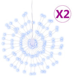 VidaXL Weihnachtsbeleuchtung Feuerwerk 2 Stk. 140 kaltweiße LEDs 17 cm