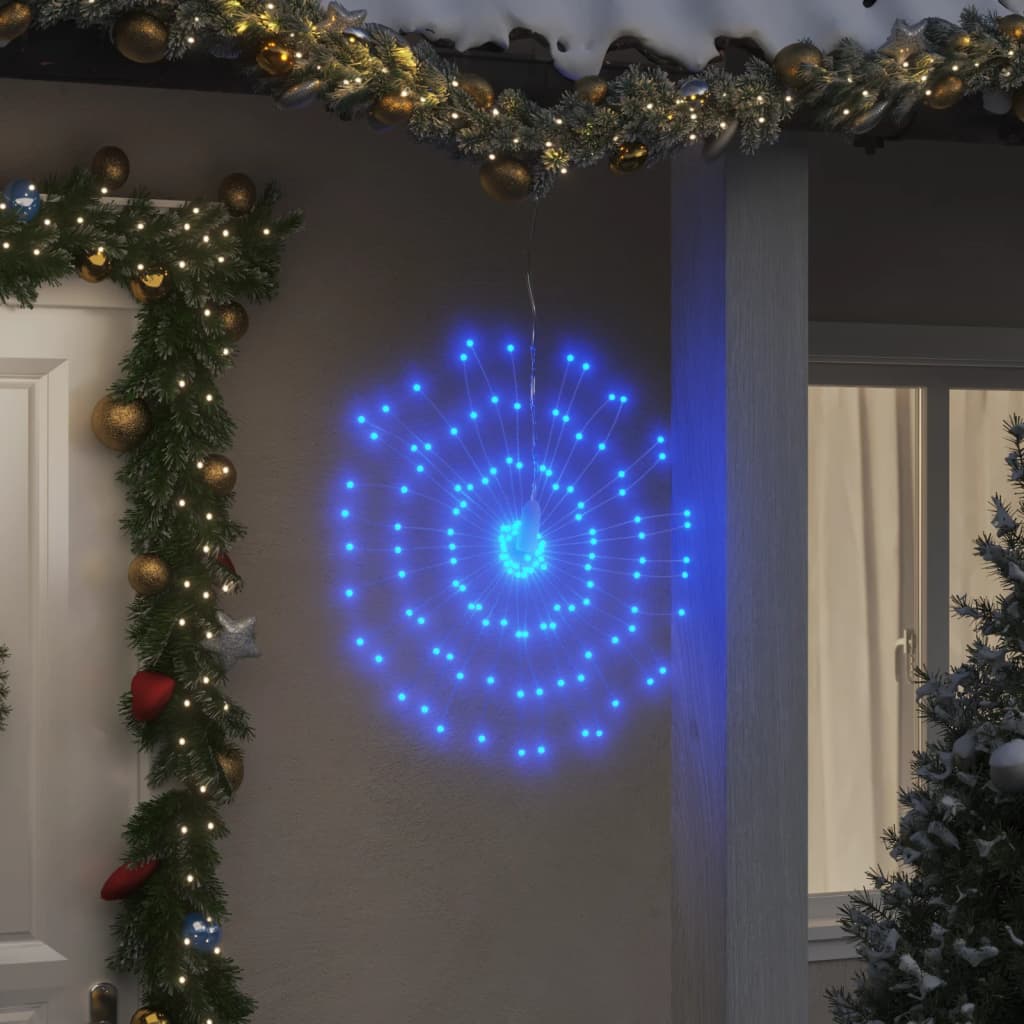 VidaXL Weihnachtsbeleuchtung Feuerwerk 2 Stk. 140 blaue LEDs 17 cm