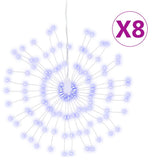 VidaXL Weihnachtsbeleuchtung Feuerwerk 8 Stück 140 blaue LEDs 17 cm