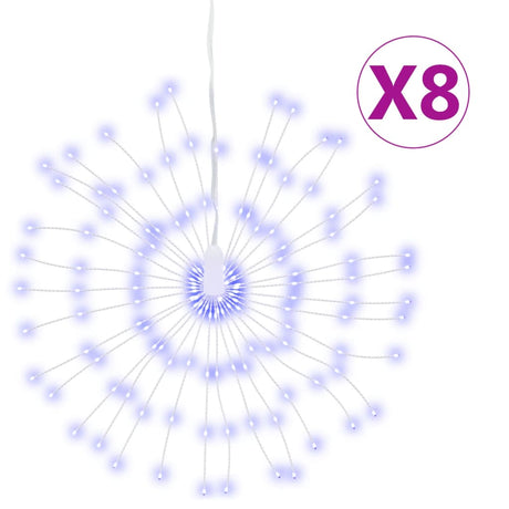 VidaXL Weihnachtsbeleuchtung Feuerwerk 8 Stück 140 blaue LEDs 17 cm