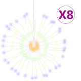VidaXL Weihnachtsbeleuchtung Feuerwerk 8 Stk. 140 mehrfarbige LEDs 17 cm