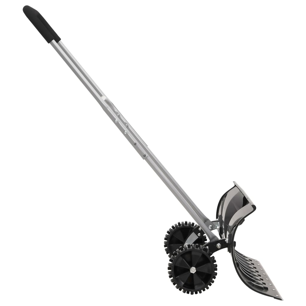 VidaXL Schneeschaufel mit ausziehbarem Stiel 66 cm schwarzes Stahlblech