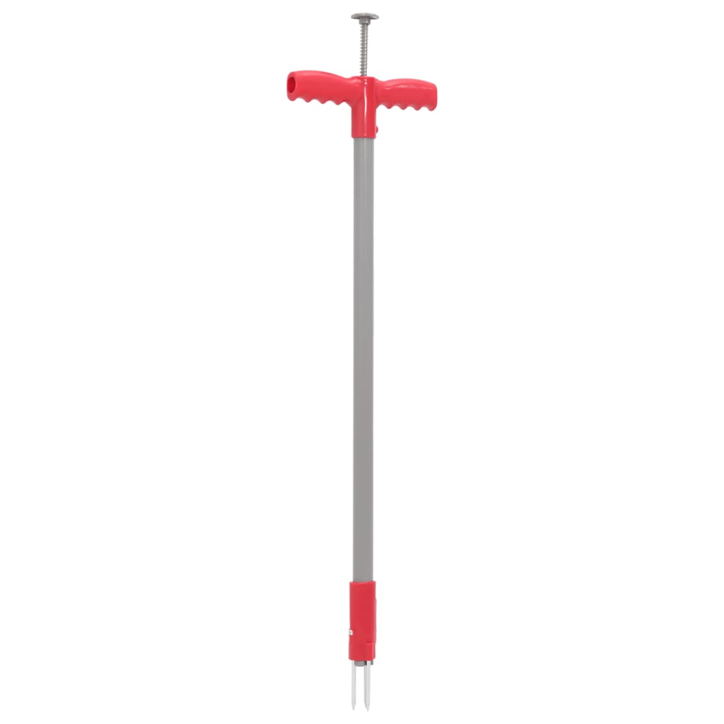 Vidaxxl Unkrautstecher 93,5 cm pulverbeschichteter Stahl rot und grau