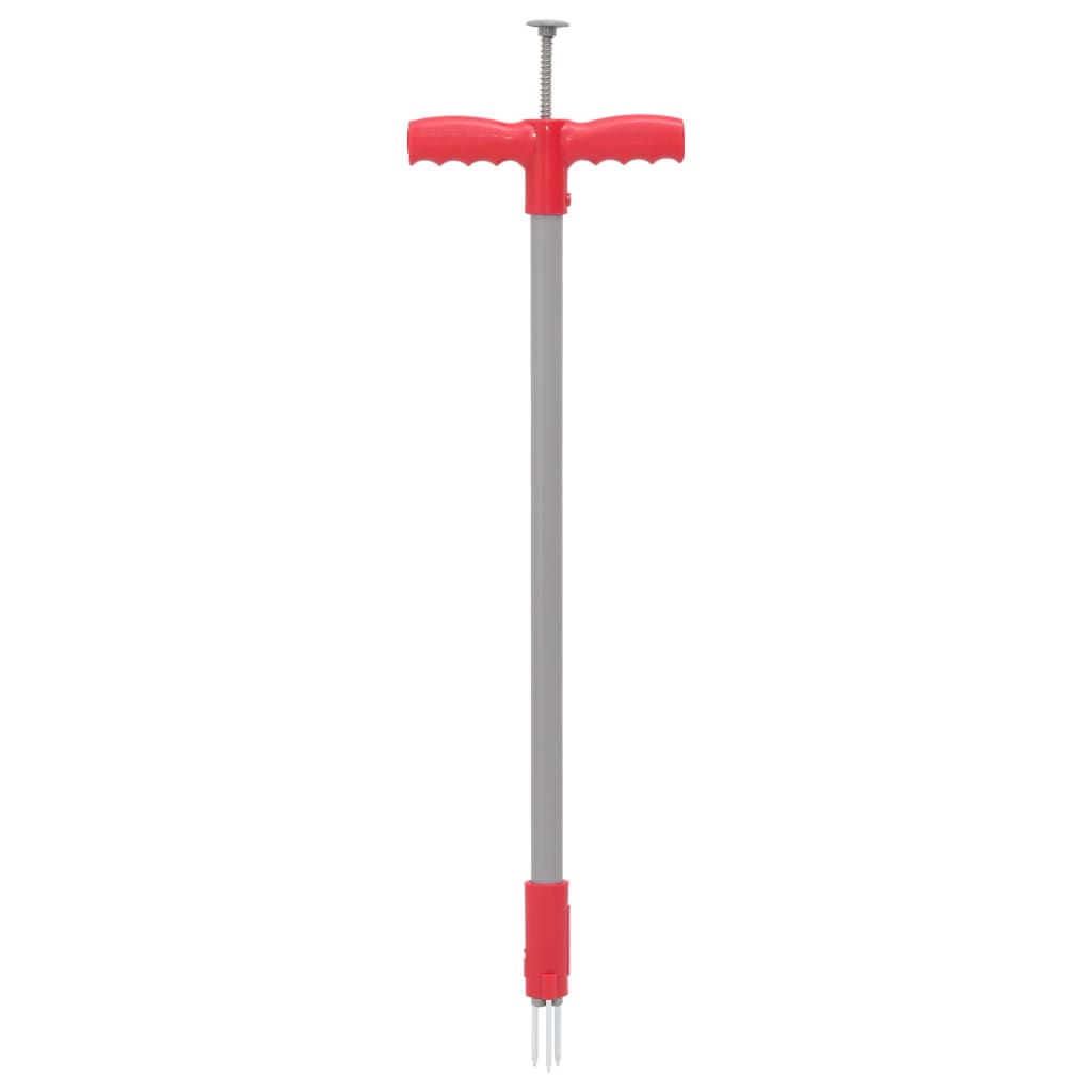 Vidaxxl Unkrautstecher 93,5 cm pulverbeschichteter Stahl rot und grau