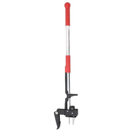 Vidaxl Unkrautstecher 99,5 cm eloxiertes Aluminium rot und silber