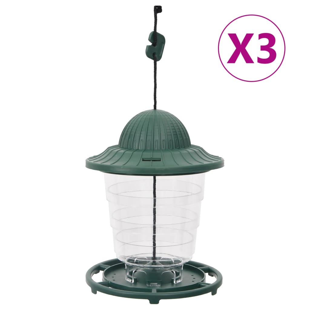 VidaXL Vogelhäuschen 3 Stück 13x13x17 cm dunkelgrün