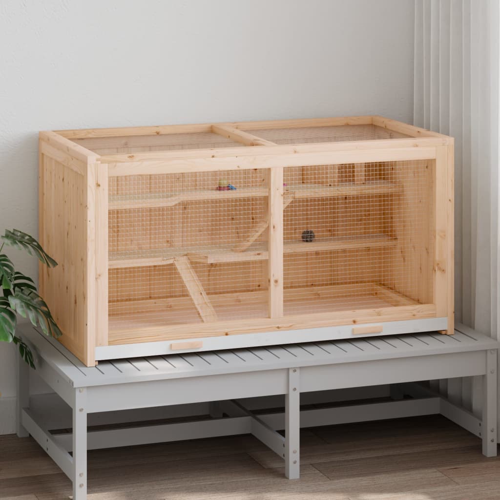 Vidaxl hamsterkooi 89.5x45x45 cm de bois solide solide