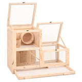 Vidaxl Hamsterkooi 81x40x60 cm Solid Pinewood