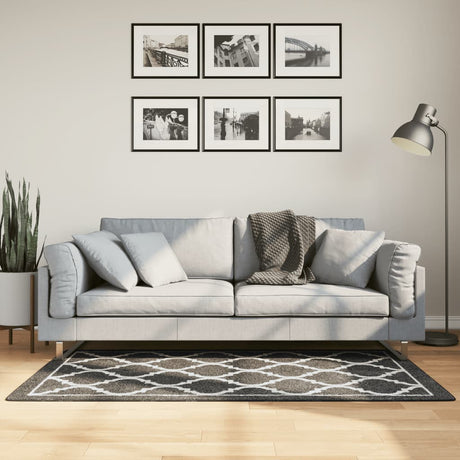 Vidaxx Teppich waschbar, rutschfest, 80 x 150 cm, Schwarz und Weiß