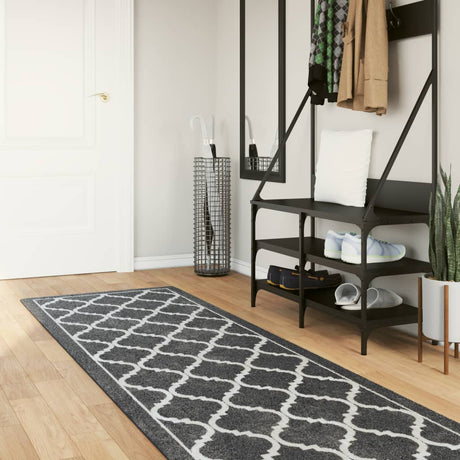 Vidaxx Teppich waschbar, rutschfest, 80 x 300 cm, Schwarz und Weiß