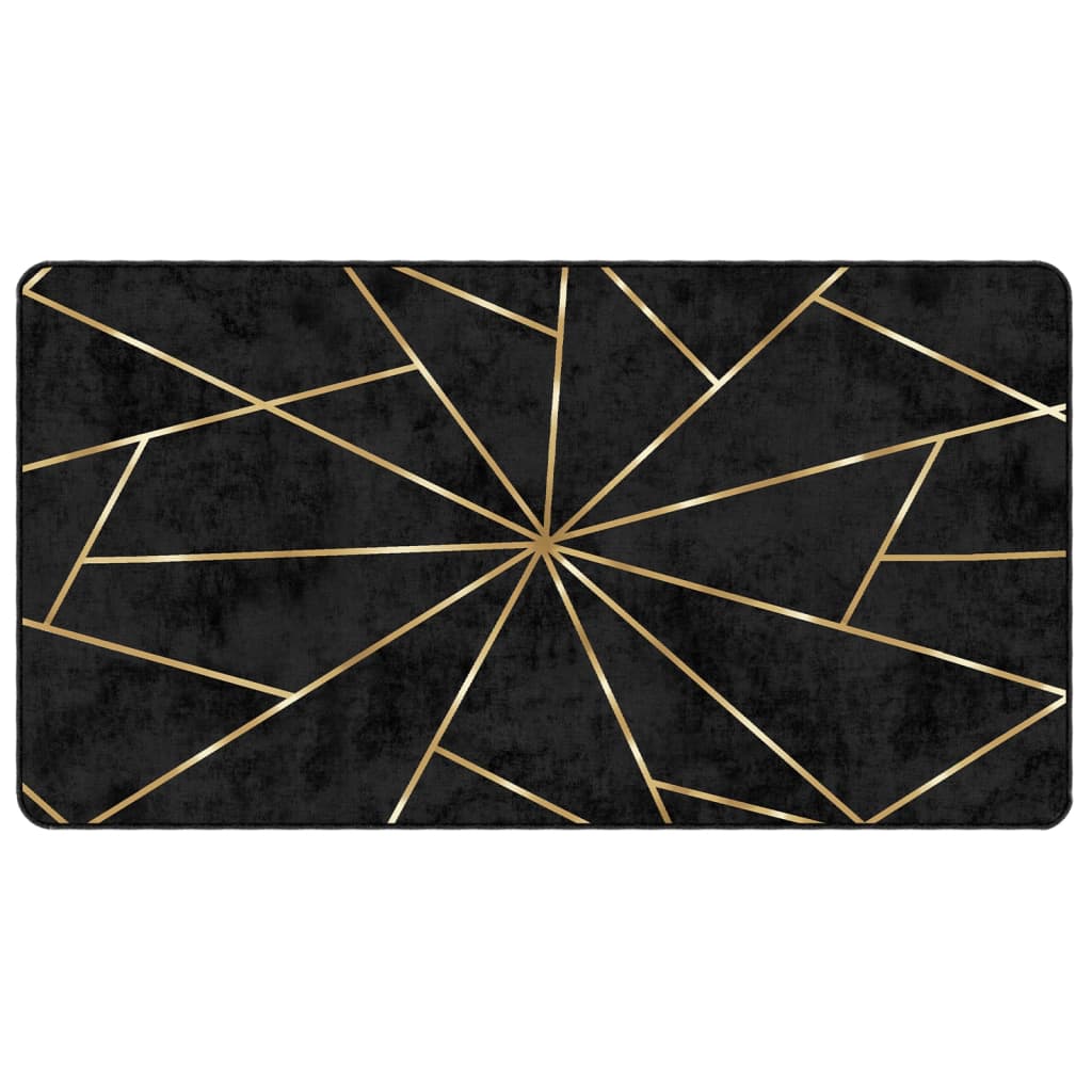 Vidaxx Teppich waschbar, rutschfest, 80 x 150 cm, Schwarz und Gold