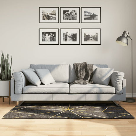 Vidaxx Teppich waschbar, rutschfest, 80 x 150 cm, Schwarz und Gold
