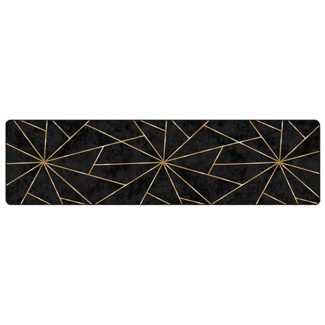 Vidaxx Teppich waschbar, rutschfest, 80 x 300 cm, Schwarz und Gold
