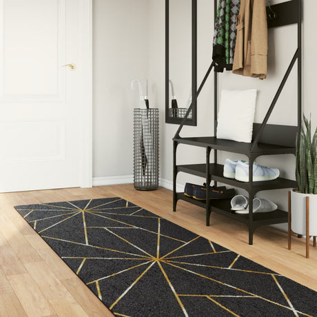Vidaxx Teppich waschbar, rutschfest, 80 x 300 cm, Schwarz und Gold