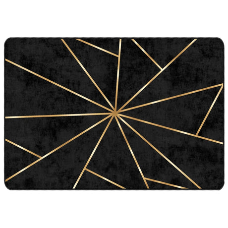 Vidaxx Teppich waschbar, rutschfest, 120 x 180 cm, Schwarz und Gold