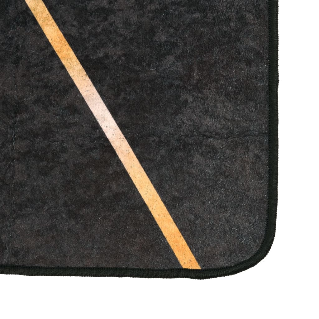 Vidaxl RUG LAVABLE ANTI-SLIP 160x230 cm de color negro y dorado