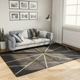 Vidaxx Teppich waschbar, rutschfest, 160 x 230 cm, Schwarz und Gold